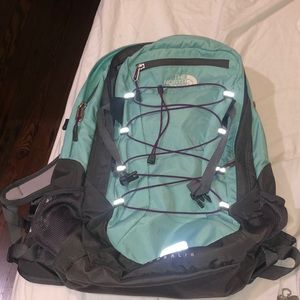 Gray and Aqua Northface Borealis Backpack